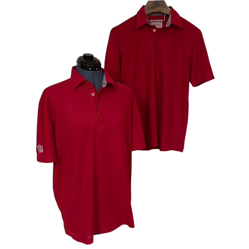 Chick fil A 2 Mens Red Team Style Uniform Polo Shirt Recycled Polyester Preppy M